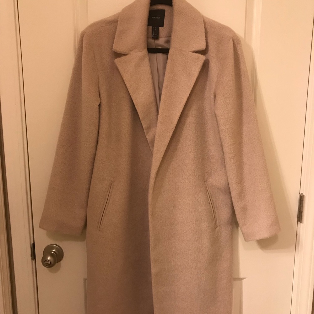 Nude fuzzy coat
